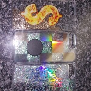 IPhone 6 plus clear/ glitter case